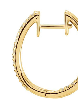 14K White Gold 1/2 CTW Natural Diamond Inside-Outside 22.5 mm Hoop Earrings
