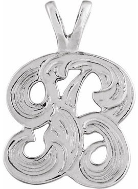 14K Yellow Gold Medium Initial G Pendant