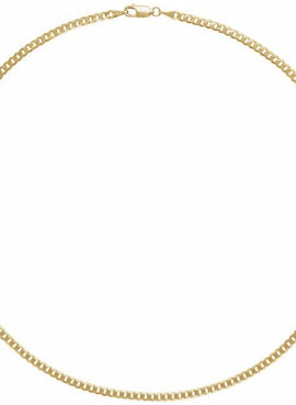 14K Yellow Gold 3 mm Curb 18