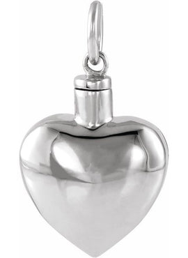 10K White Gold Heart Ash Holder Pendant