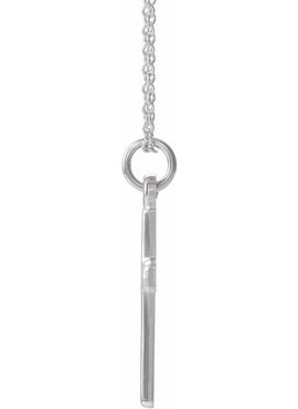 14K White Gold Cross 18