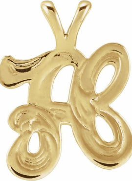 14K Yellow Gold Medium Initial G Pendant