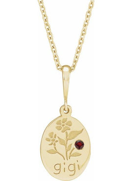 14K Yellow Gold Natural Blue Sapphire Gigi 16-18