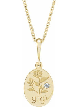 14K Yellow Gold Natural Blue Sapphire Gigi 16-18