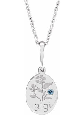 14K Yellow Gold Natural Blue Sapphire Gigi 16-18