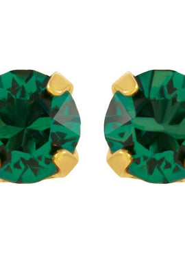 24K Gold-Plated Stainless Steel Imitation Blue Sapphire Inverness® Piercing Earrings