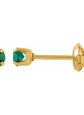 24K Gold-Plated Stainless Steel Imitation Blue Sapphire Inverness® Piercing Earrings