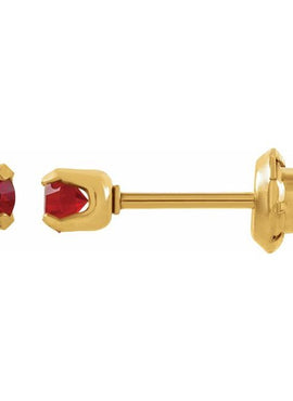 24K Gold-Plated Stainless Steel Imitation Blue Sapphire Inverness® Piercing Earrings