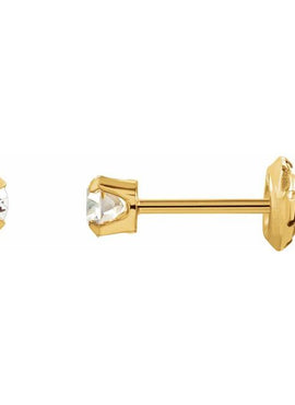 24K Gold-Plated Stainless Steel Imitation Blue Sapphire Inverness® Piercing Earrings