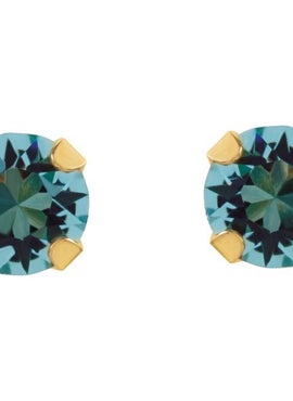 24K Gold-Plated Stainless Steel Imitation Blue Sapphire Inverness® Piercing Earrings