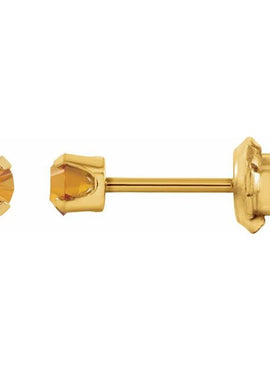 24K Gold-Plated Stainless Steel Imitation Blue Sapphire Inverness® Piercing Earrings
