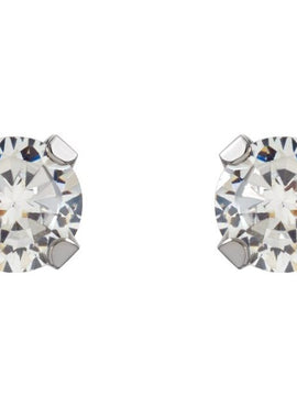 14K White Gold 2 mm Imitation White Cubic Zirconia Inverness® Piercing Stud Earrings