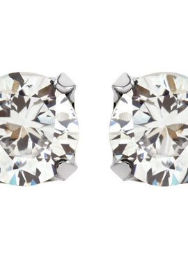 Stainless Steel 3 mm Imitation White Cubic Zirconia Inverness® Piercing Earrings