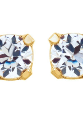 14K White Gold 2 mm Imitation White Cubic Zirconia Inverness® Piercing Stud Earrings