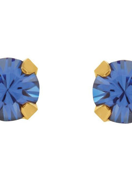 24K Gold-Plated Stainless Steel Imitation Blue Sapphire Inverness® Piercing Earrings