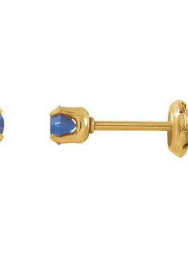 24K Gold-Plated Stainless Steel Imitation Blue Sapphire Inverness® Piercing Earrings