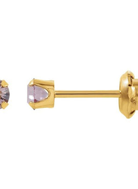 24K Gold-Plated Stainless Steel Imitation Blue Sapphire Inverness® Piercing Earrings