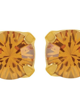24K Gold-Plated Stainless Steel Imitation Blue Sapphire Inverness® Piercing Earrings