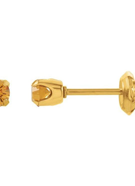 24K Gold-Plated Stainless Steel Imitation Blue Sapphire Inverness® Piercing Earrings