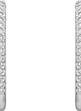 14K White Gold 1/2 CTW Natural Diamond Inside-Outside 22.5 mm Hoop Earrings