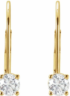 14K Yellow Gold 1/2 CT Natural Diamond Earrings