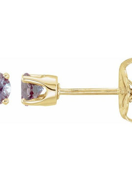 14K White Gold Imitation Mozambique Garnet Youth Earrings