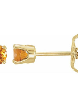 14K White Gold Imitation Mozambique Garnet Youth Earrings