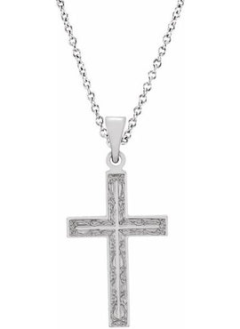 14K Yellow Gold 49.4x25 mm Cross Pendant