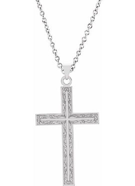 14K Yellow Gold 49.4x25 mm Cross Pendant