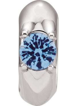 14K Yellow Gold Imitation Blue Zircon Birth of a Child® Spacer Charm/Pendant