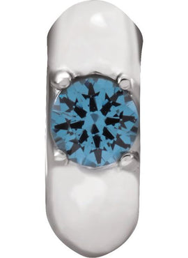 14K Yellow Gold Imitation Blue Zircon Birth of a Child® Spacer Charm/Pendant