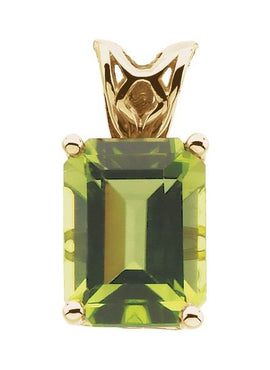 14K Yellow Gold Natural Peridot Scroll Setting® Pendant