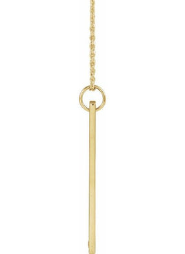 14K White Gold .03 CT Natural Diamond Engravable Bar 16-18