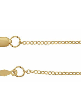 14K Yellow Gold Recycled Metal 1.3 mm Cable Chain by the Inch