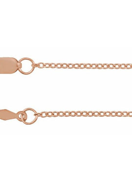 14K Yellow Gold Recycled Metal 1.3 mm Cable Chain by the Inch