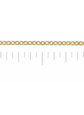 14K Yellow Gold Recycled Metal 1.3 mm Cable Chain by the Inch