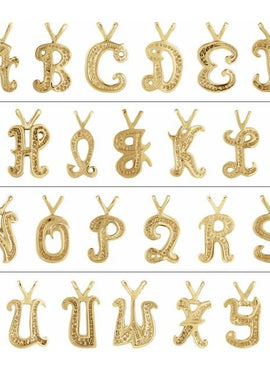 14K Yellow Gold Script Initial O Pendant