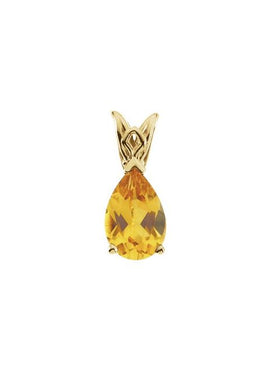 14K Yellow Gold Natural Citrine Scroll Setting® Pendant