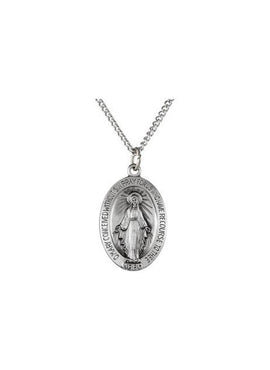 14K Yellow Gold 12x8 mm Oval Miraculous Medal