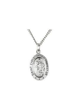 14K Yellow Gold 25x18 mm Oval St. Christopher Medal