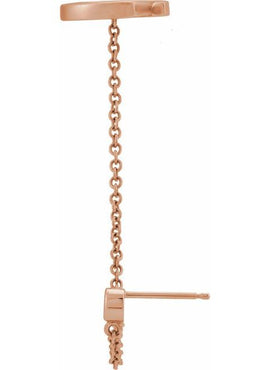 14K Yellow Gold 1/10 CT Natural Diamond Stud with Ear Cuff