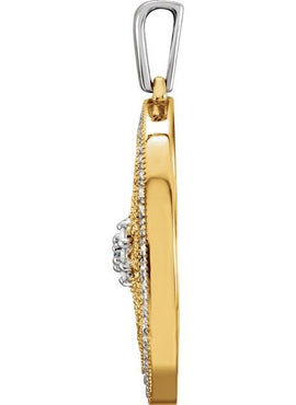 14K Yellow Gold 1/2 CTW Natural Diamond Ferris Wheel Pendant
