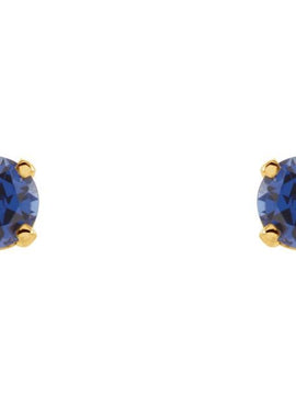 14K White Gold Imitation Mozambique Garnet Youth Earrings