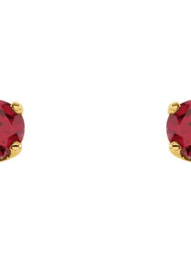 14K White Gold Imitation Mozambique Garnet Youth Earrings