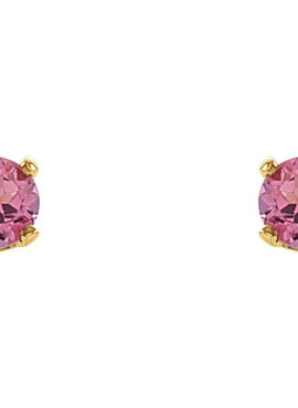 14K White Gold Imitation Mozambique Garnet Youth Earrings