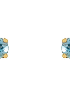 14K White Gold Imitation Mozambique Garnet Youth Earrings