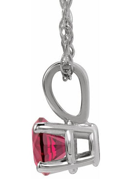 14K Yellow Gold 3 mm Imitation Mozambique Garnet Youth Solitaire 14