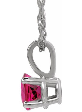14K Yellow Gold 3 mm Imitation Mozambique Garnet Youth Solitaire 14
