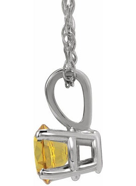14K Yellow Gold 3 mm Imitation Mozambique Garnet Youth Solitaire 14