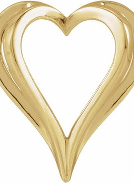 10K Yellow Gold Heart Slide Pendant